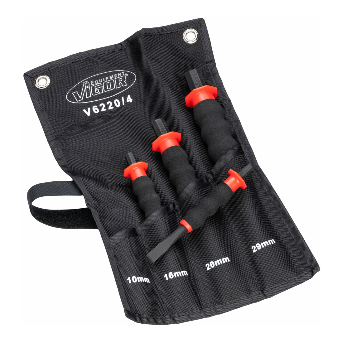 VIGOR Set di scalpelli piatti V6220/4, 4pz.