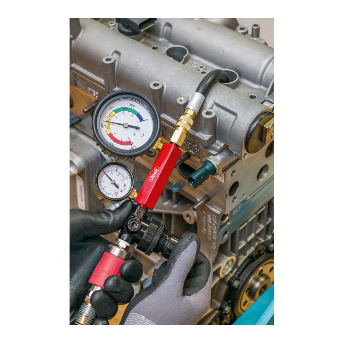 VIGOR Set di tester di compressione e perdita di pressione V4461, 48pz.