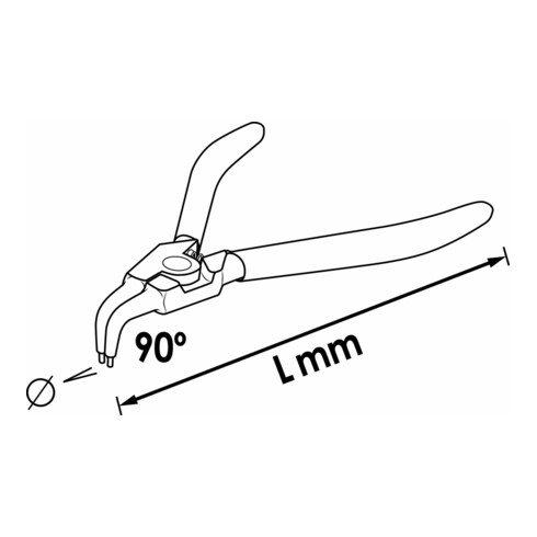 VIGOR Sicherungsringzange, V6510B-19, 180 mm