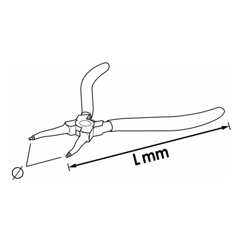 VIGOR Sicherungsringzange, V6510C-19, 180 mm