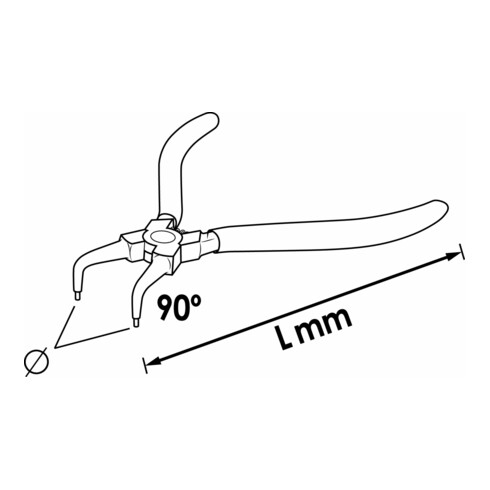 VIGOR Sicherungsringzange, V6510D-19, 180 mm