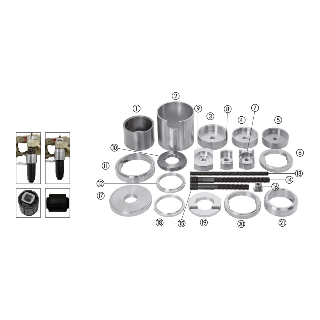 VIGOR Silentbuchsen-Satz, hinten BMW V2916 Anzahl Werkzeuge: 21