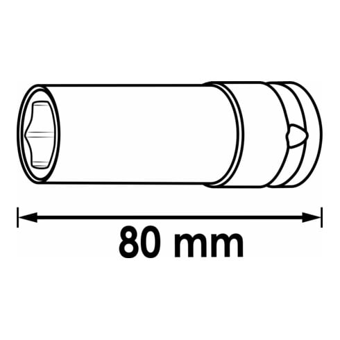VIGOR Spezial Kraft-Steckschlüssel MERCEDES-BENZ V4309 Vierkant hohl 12,5 mm (1/2 Zoll) Außen-Sechskant Profil Gesamtlänge: 78 mm