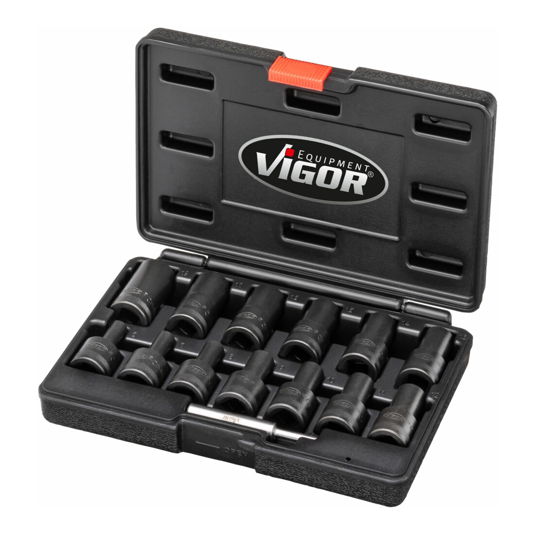VIGOR Spiralnutenausdreher-Einsatz Satz, V2404N, 1/2 Zoll (12,5 mm) Vierkant, Außen Schraubenausdreher Profil, 6 – 19 mm