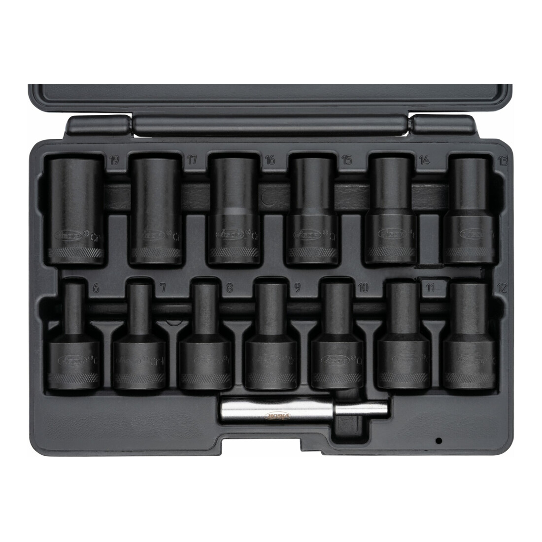 VIGOR Spiralnutenausdreher-Einsatz Satz, V2404N, 1/2 Zoll (12,5 mm) Vierkant, Außen Schraubenausdreher Profil, 6 – 19 mm