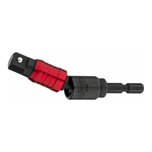 VIGOR Steckschlüssel Adapter, mit Gelenk, V7638, 1/4 Zoll (6,3 mm) Sechskant 3/8 Zoll (10 mm) Vierkant, 16 mm