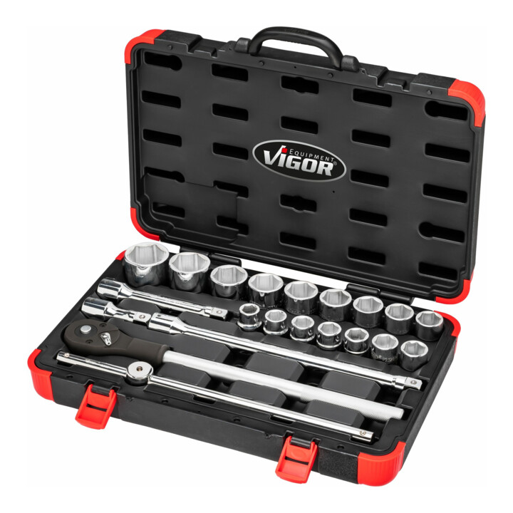 VIGOR Steckschlüssel-Einsatz 3/4 Zoll 30 mm V2924N ∙ Vierkant hohl 20 mm (3/4 Zoll) ∙ Außen-Sechskant Profil