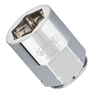VIGOR Steckschlüssel-Einsatz superflach V7202-17 Vierkant hohl 12,5 mm (1/2 Zoll) Außen-Sechskant Profil 17