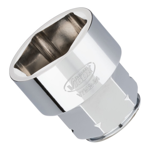 VIGOR Steckschlüssel-Einsatz superflach V7202-24 Vierkant hohl 12,5 mm (1/2 Zoll) Außen-Sechskant Profil 24