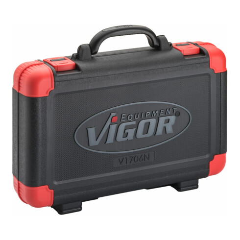 VIGOR Steckschlüssel-Satz V1706N ∙ Vierkant hohl 6,3 mm (1/4 Zoll), Vierkant hohl 12,5 mm (1/2 Zoll) ∙ Außen-Sechskant Profil, Innen TORX® Profil, Kreuzschlitz Profil PH, Schlitz Profil, Pozidriv Profil PZ, Inn