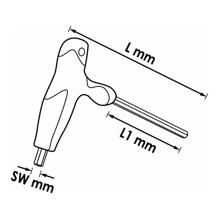 VIGOR T-Griff Schraubendreher, 6-kant SW 2,5