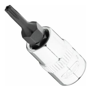 VIGOR T+ Schraubendreher-Einsatz, V7037-IPR10, 1/4 Zoll (6,3 mm) Vierkant, Innen 5-Stern Profil mit Zapfen, SW T10+H