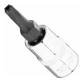 VIGOR T+ Schraubendreher-Einsatz, V7037-IPR20, 1/4 Zoll (6,3 mm) Vierkant, Innen 5-Stern Profil mit Zapfen, SW T20+H