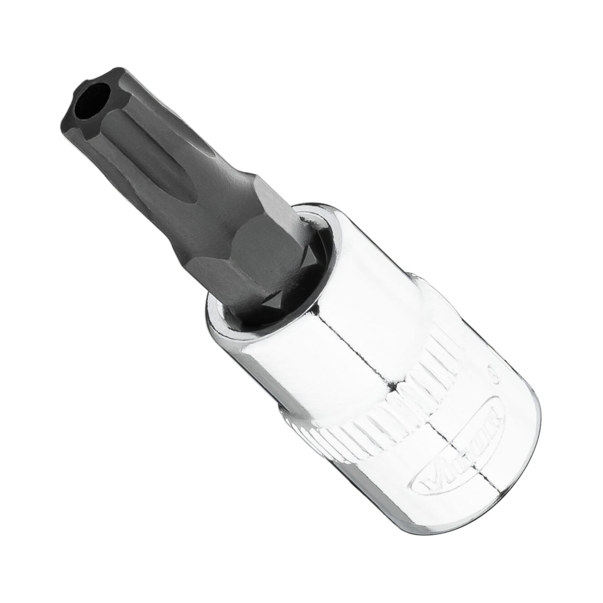 VIGOR T+ Schraubendreher-Einsatz, V7037-IPR30, 1/4 Zoll (6,3 mm) Vierkant, Innen 5-Stern Profil mit Zapfen, SW T30+H