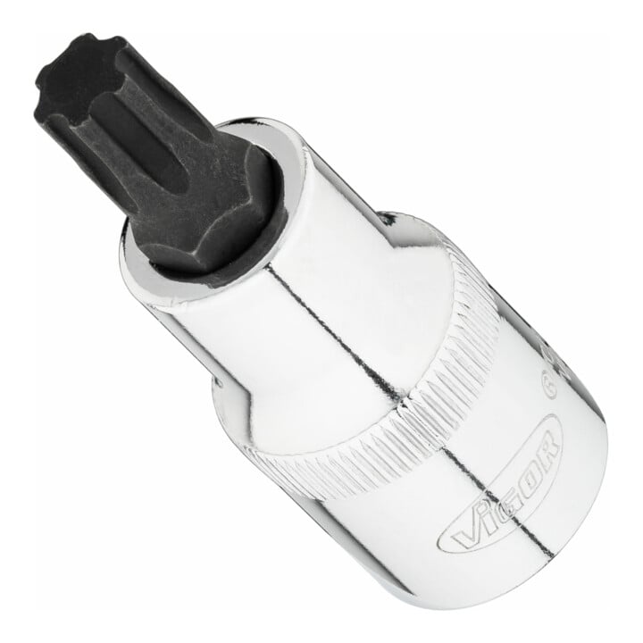 VIGOR T+ Schraubendreher-Einsatz, V7055-IP45, 1/2 Zoll (12,5 mm) Vierkant, T+ Profil, SW T45+