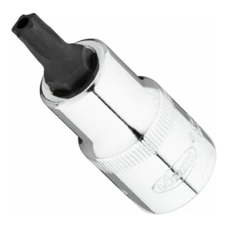 VIGOR T+ Schraubendreher-Einsatz, V7055-IPR40, 1/2 Zoll (12,5 mm) Vierkant, Innen 5-Stern Profil mit Zapfen, SW T40+H