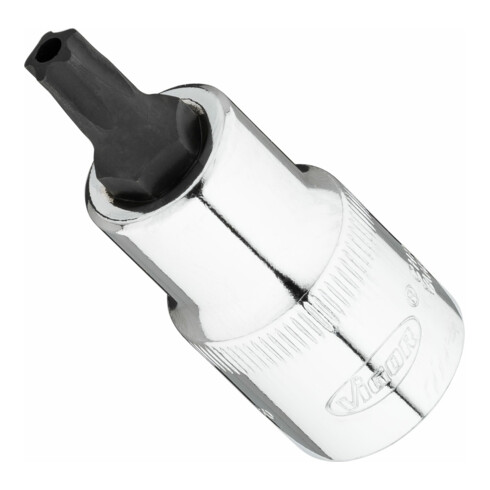 VIGOR T+ Schraubendreher-Einsatz, V7055-IPR40, 1/2 Zoll (12,5 mm) Vierkant, Innen 5-Stern Profil mit Zapfen, SW T40+H