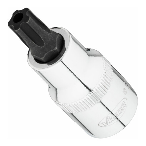 VIGOR T+ Schraubendreher-Einsatz, V7055-IPR40, 1/2 Zoll (12,5 mm) Vierkant, Innen 5-Stern Profil mit Zapfen, SW T40+H