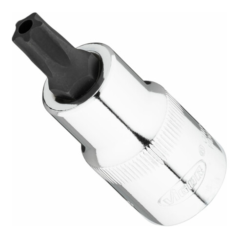 VIGOR T+ Schraubendreher-Einsatz, V7055-IPR45, 1/2 Zoll (12,5 mm) Vierkant, Innen 5-Stern Profil mit Zapfen, SW T45+H