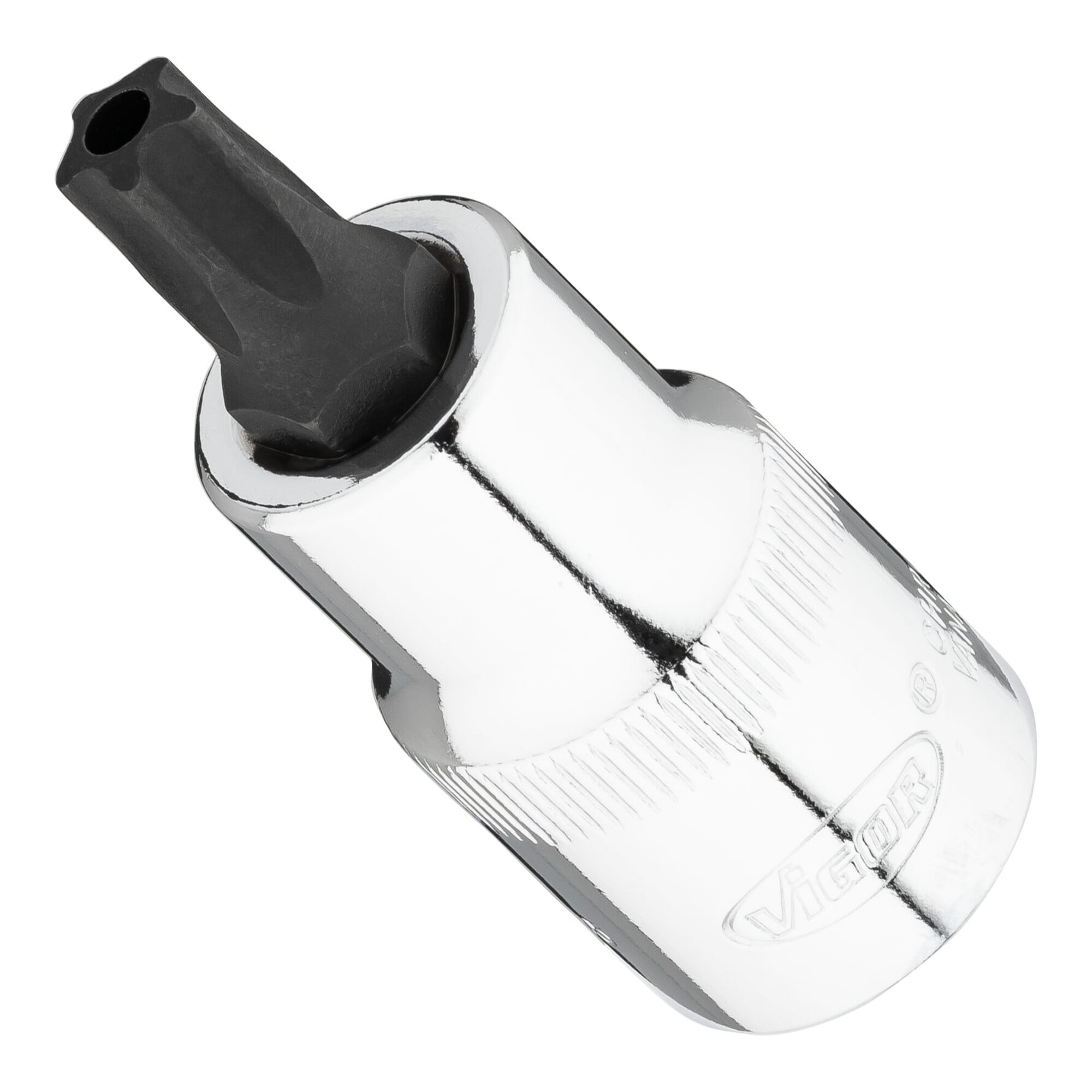VIGOR T+ Schraubendreher-Einsatz, V7055-IPR45, 1/2 Zoll (12,5 mm) Vierkant, Innen 5-Stern Profil mit Zapfen, SW T45+H