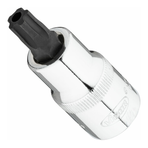 VIGOR T+ Schraubendreher-Einsatz, V7055-IPR50, 1/2 Zoll (12,5 mm) Vierkant, Innen 5-Stern Profil mit Zapfen, SW T50+H