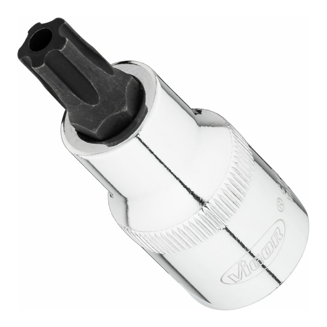 VIGOR T+ Schraubendreher-Einsatz, V7055-IPR50, 1/2 Zoll (12,5 mm) Vierkant, Innen 5-Stern Profil mit Zapfen, SW T50+H