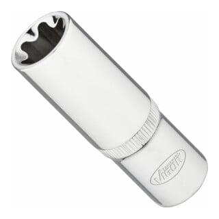 VIGOR T Steckschlüsseleinsatz, lang, V7014-22, 1/2 Zoll (12,5 mm) Vierkant, E Profil, SW E22