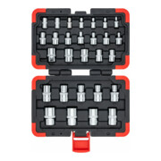 VIGOR T Steckschlüsseleinsatz Satz, V2687N, 1/4 Zoll (6,3 mm) Vierkant, 3/8 Zoll (10 mm) Vierkant, 1/2 Zoll (12,5 mm) Vierkant, 28-teilig, E4 – E24-2
