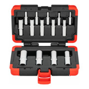 VIGOR T Steckschlüsseleinsatz Satz, V7014, 1/4 Zoll (6,3 mm) Vierkant, 3/8 Zoll (10 mm) Vierkant, 1/2 Zoll (12,5 mm) Vierkant, E Profil, 14-teilig, E4 – E24-5