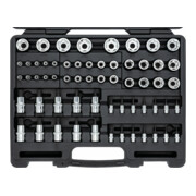 VIGOR T+ Steckschlüsseleinsatz Satz, V7920N, 1/4 Zoll (6,3 mm) Vierkant, 3/8 Zoll (10 mm) Vierkant, 1/2 Zoll (12,5 mm) Vierkant, E+ Profil, T+ Profil, Innen 5-Stern Profil mit Zapfen, E Profil, T Profil, TH Profil, 60-teilig-5