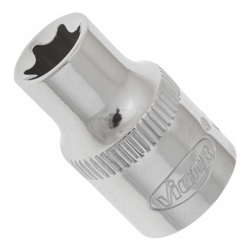 VIGOR T Steckschlüsseleinsatz, V2143N, 3/8 Zoll (10 mm) Vierkant, E Profil, SW E10