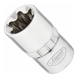 VIGOR T Steckschlüsseleinsatz, V2197N, 1/2 Zoll (12,5 mm) Vierkant, E Profil, SW E20