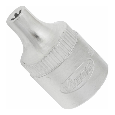 VIGOR T Steckschlüsseleinsatz, V2724N, 3/8 Zoll (10 mm) Vierkant, E Profil, SW E4