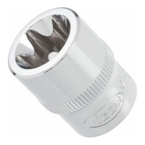 VIGOR T Steckschlüsseleinsatz, V2724N, 3/8 Zoll (10 mm) Vierkant, E Profil, SW E4