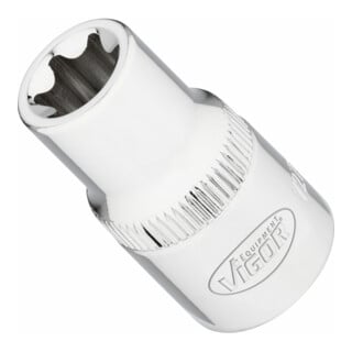 VIGOR T Steckschlüsseleinsatz, V2733N, 1/2 Zoll (12,5 mm) Vierkant, E Profil, SW E14