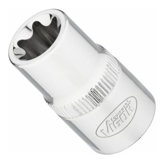 VIGOR T Steckschlüsseleinsatz, V2734N, 1/2 Zoll (12,5 mm) Vierkant, E Profil, SW E16