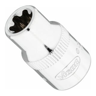 VIGOR T+ Steckschlüsseleinsatz, V7920-EP10, 3/8 Zoll (10 mm) Vierkant, E+ Profil, SW E10+