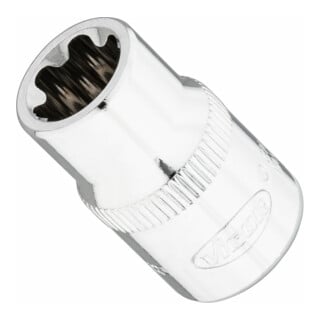 VIGOR T+ Steckschlüsseleinsatz, V7920-EP12, 3/8 Zoll (10 mm) Vierkant, E+ Profil, SW E12+
