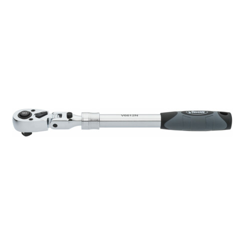 VIGOR Teleskop Gelenk-Umschaltknarre, V6612N, 1/2 Zoll (12,5 mm) Vierkant, 490 mm