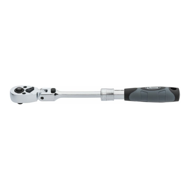 VIGOR Teleskop Gelenk-Umschaltknarre, V6614N, 1/4 Zoll (6,3 mm) Vierkant, 225 mm