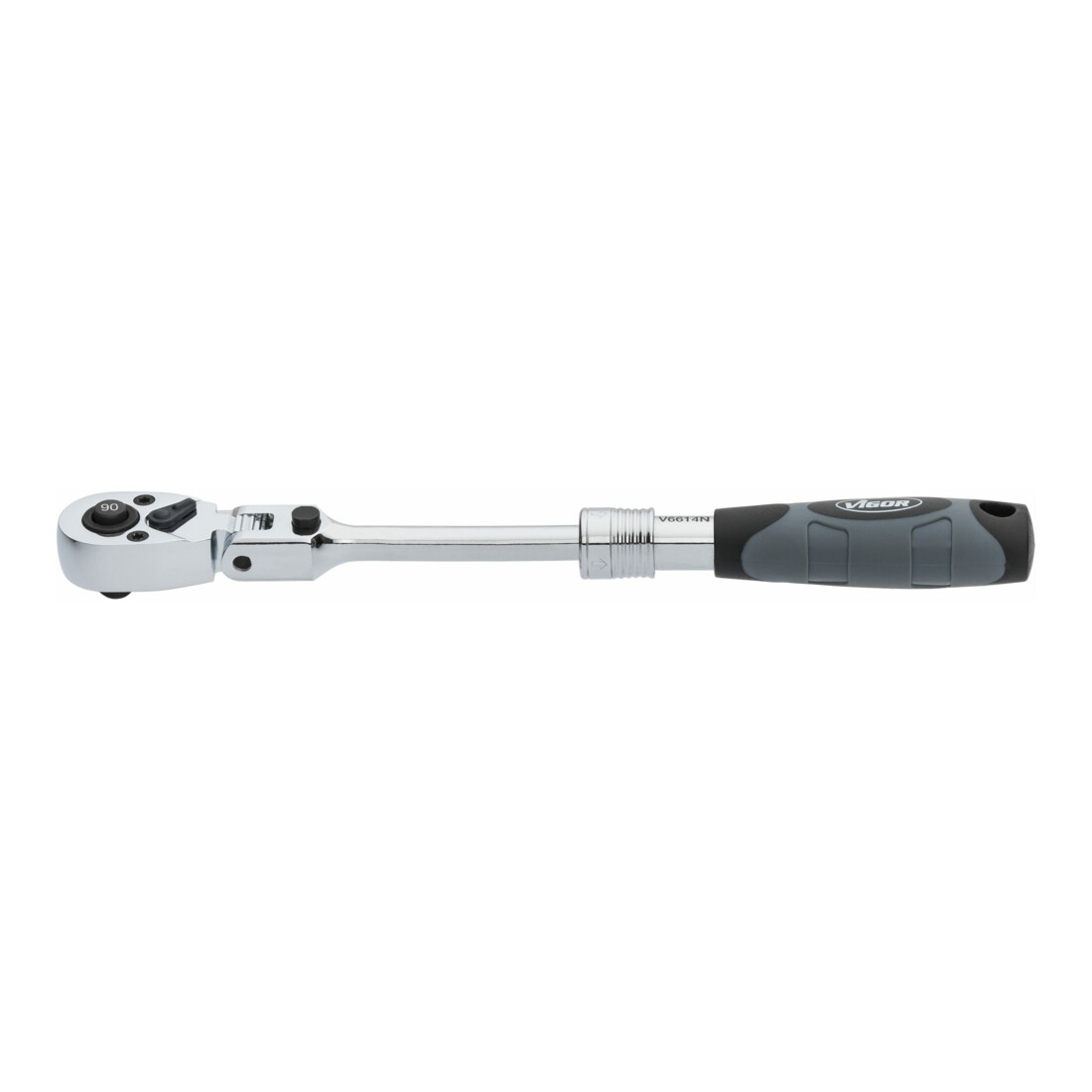 VIGOR Teleskop Gelenk-Umschaltknarre, V6614N, 1/4 Zoll (6,3 mm) Vierkant, 225 mm