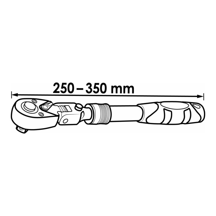 VIGOR Teleskop Gelenk-Umschaltknarre, V6638N, 3/8 Zoll (10 mm) Vierkant, 350 mm