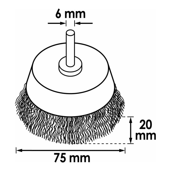 VIGOR Topfbürste 75 mm grob V6800-75
