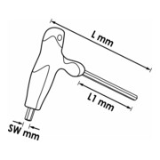 VIGOR Tournevis à manche T hexagonal V2503, profil hexagonal intérieur 8-5
