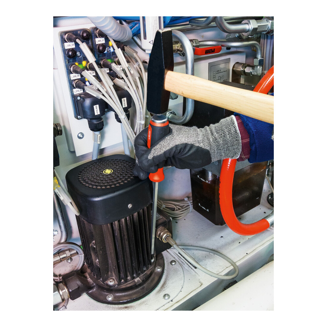 VIGOR Tournevis cruciforme avec capuchon à frapper V3601 Profil cruciforme PH PH 1 Longueur totale : 75 mm