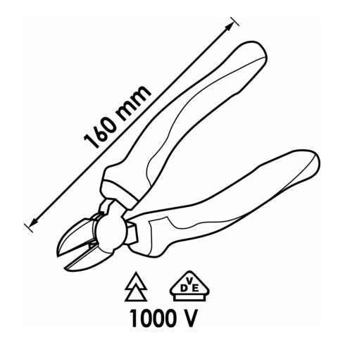 VIGOR VDE Seitenschneider V2629 Gesamtlänge: 160 mm