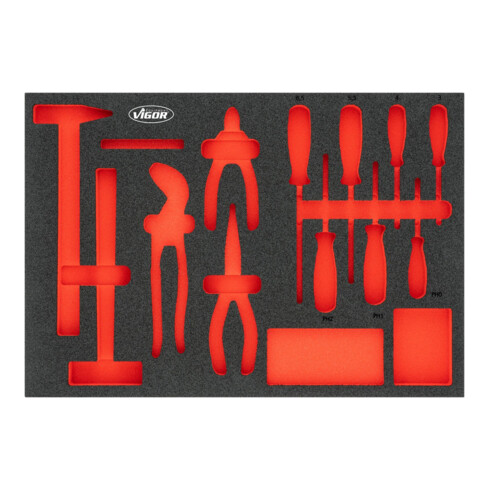 VIGOR Weichschaumeinlage, leer, V5634N-L, L x B x H: 563x 393x 35 mm