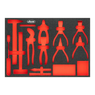 VIGOR Weichschaumeinlage, leer, V5637N-L, L x B x H: 563x 393x 35 mm