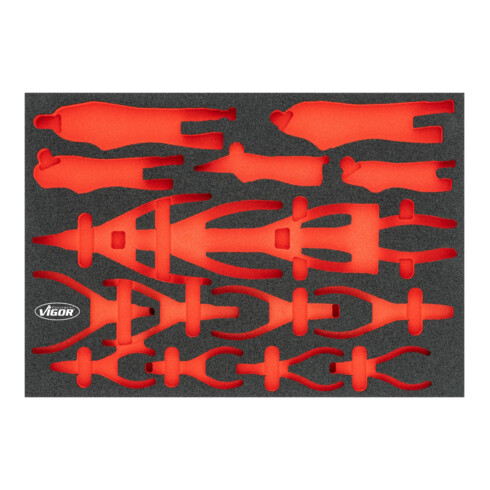 VIGOR Weichschaumeinlage, leer, V6816N-L, L x B x H: 563x 393x 35 mm