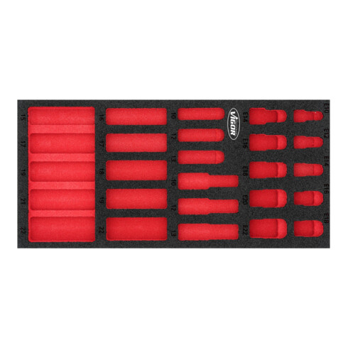 VIGOR Weichschaumeinlage, leer, V7323-L, L x B x H: 393x 188x 35 mm